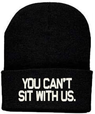 YOU Can't SIT with Us Beanie Knit Hat Amanda Bynes Lyndsay Lohan Britney Spears Paris Hilton