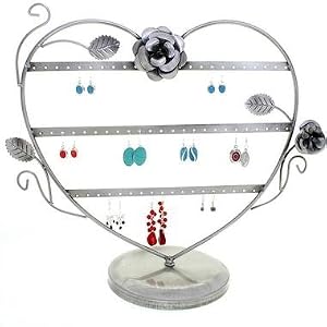 Présentoir ou Porte bijoux pour 30 paires de boucles d'oreilles coeur
