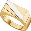 Glowing Yellow and Gleaming White 14Kt. Gold Men's Ring. Two Tone 14Kt. Men's Ring