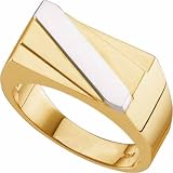 Glowing Yellow and Gleaming White 14Kt. Gold Men's Ring. Two Tone 14Kt. Men's Ring