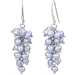 Lavender Cultured Pearl Platinum Overlay CAREFREE Sterling Silver Bunch Earrings Lavender Cultured Pearl Platinum Overlay CAREFREE Sterling Silver Bunch Earrings