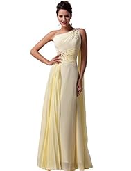 Chiffon Beaded Empire   Waistline One Shoulder Evening Dress/Homecoming Dress/Bridesmaid Dress/Party Dress/Wedding Dress  With a Sash 