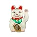 Maneki neko Lucky fortune Cat Waving Arm White