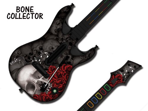 Protective skins for Guitar Hero 4 World Tour Guitar, fits Xbox 360, PS3 Playstation 3 - BONECOLLECTOR BLACK