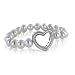 Pearl Bracelet with Diamond on Heart Shaped Sterling Silver - 0.18 carat