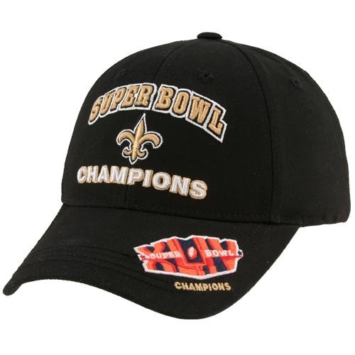 Reebok New Orleans Saints Black Super Bowl XLIV Champions Adjustable Hat