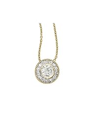 14K Yellow Gold .68 Ct Round Diamond Bezel Pendant (chain NOT included)