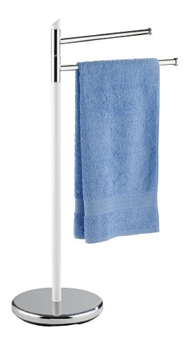 Wenko 18479100 Handtuch- und Kleiderst&auml;nder White - 2 bewegliche Arme, Kunststoff-Chrom, 47 x 81 x 26 cm, wei&szlig;