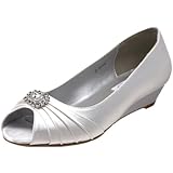 Dyeables Women's Anette Low-Heel Wedge, White, 11 M US