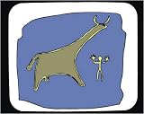 Mouse Pad with Africa, man, ancient, picture, petroglyph, Sahara, civilization, giraffe, drawing