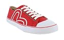 EVISU NIKKO-SAN CANVAS LACE UP TRAINERS RED/WHITE
