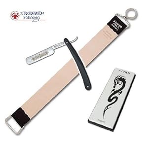Dovo Straight Razor, Japanese Water Stone and Jemico Leather Strop