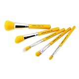Bdellium Tools Professional Makeup Brush Yellow Bambu Series Mineral 5pc. Brush Set