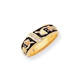 10k Tri-color Black Hills Gold Ladies Antiqued Wedding Band ring