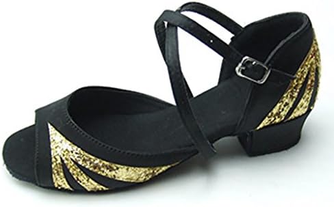 SONGYUNYANSoft satin sequin child performances at the end of Latin dance shoes , blue , 34