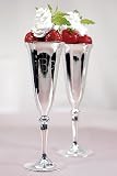 Silver Plated Goblets with Crystal Accents - 2 flutes per package