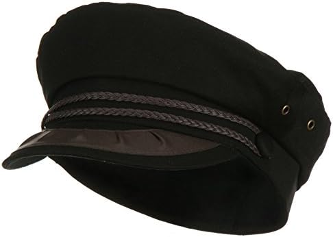 Black Captain Fisherman Nautical Hat Cap