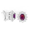 14K Yellow Gold Ruby and Diamond Earrings