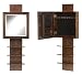 Espresso Ladder Shelf Wall Mount Jewelry Armoire