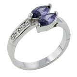 Double Marqusie Cut Amethyst Ring