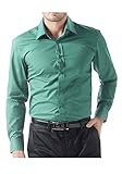 DOOXIUNDI メンズドレスシャツの長袖スリムフィット（14色と5つのサイズで利用できる） (2XL, ライトグリーン) [並行輸入品]