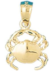 Dazzlers Solid 14 karats Gold Crab Charm Pendant available in three colors from jewelsberry (weights: 1.4 grams only)