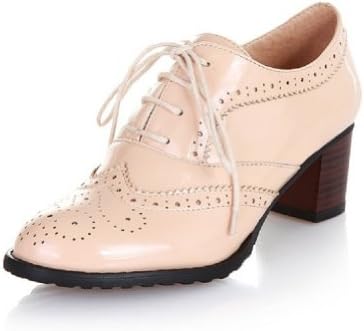 Carol Shoes Vintage Womens Lace up Mid Heel Oxfords Shoes