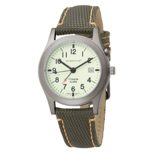 Momentum Men's 1M-SP50W14G Pathfinder White Dial Green Snowboard Nylon Watch