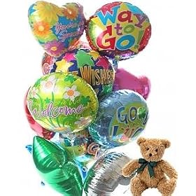 12 Mylar Balloon Bouquet with Bear, Anniversary from Florist