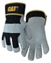 CAT Premium Grey/Black Leather Palm Work Gloves - Large #CAT013201L