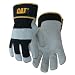CAT Premium Grey/Black Leather Palm Work Gloves - Large #CAT013201L