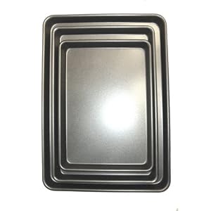 Chicago Metallic Professional 3-Piece Nonstick Jelly-Roll Pan Set by 