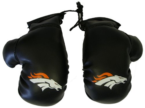 Denver Broncos NFL Rearview Mirror Mini Boxing Gloves