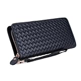 Muti Color Genuine Leather Zippered Clutch Wallet for women