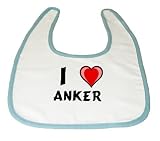 Baby Bib with I Love Anker (first name/surname/nickname) by Shopzeus