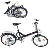 Folding 5 Speed Folding Bike Cruiser Bike Black Foldable Bicycle