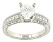 Jewelry : Engraved Diamond Engagement Ring .57cttw (CZ ctr)
