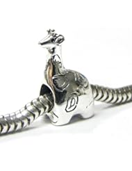 Sterling Silver Giraffe Animal Bead For Pandora Troll European Charm Bracelets