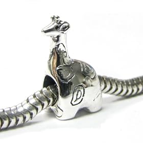 Sterling Silver Giraffe Animal Bead For Pandora Troll European Charm Bracelets