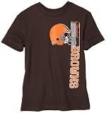 NFL Boys' Cleveland Browns Vertical Presence Tee Shirt (Brown, Medium)