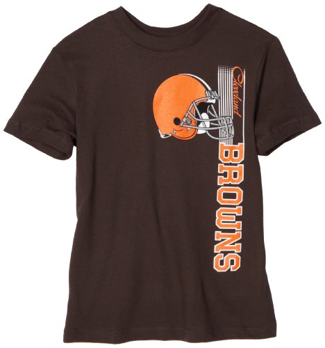 NFL Boys' Cleveland Browns Vertical Presence Tee Shirt (Brown, Medium)