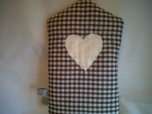 Brown Gingham Ivory Heart 8 Cup Cafetiere Cosy