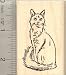 abyssinian1  - Fluffy Somali Cat Sitting Rubber Stamp