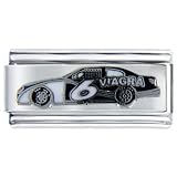 Nascar Car #6 Superlink Licensed Sports Italian Charms Bracelet Link