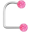 14 Gauge Pink Acrylic Glitter Ball Lippy Loop Labret