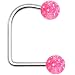 14 Gauge Pink Acrylic Glitter Ball Lippy Loop Labret