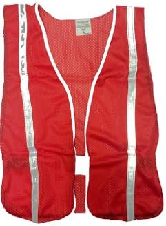 RED MESH SAFETY VEST WITH 3/4" REFLECTIVE STRIPES XXXL