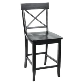 Global Distinctions PC050518-B 24 Inch Stefano Barstool, Black