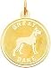 14K Yellow Gold Great Dane Disc Charm Dog Jewelry New