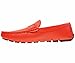 Amali Mens Red Perforated Smooth Driving Loafer Shoes with Silver Double Bar Ornament: Style 1052-005